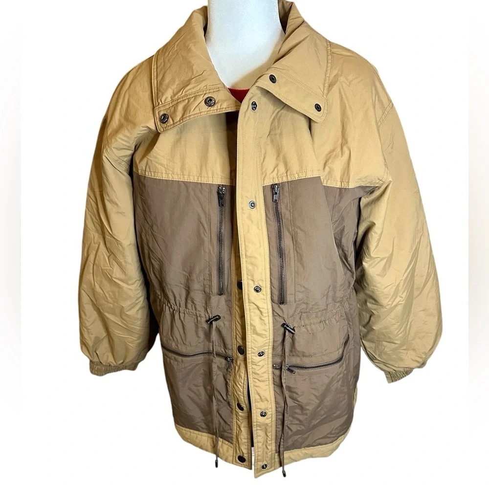 Future Collective Jacket Womens M Two Toned‎ Green Quilted Puffer Streetwear Y2K